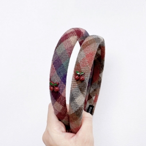 Girl Hairband Plaid Cherry CNY (GHB6412)